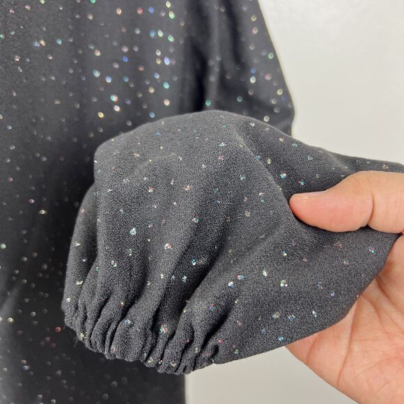 Ample Togs 2 Piece Cardigan Tank Top Set Women Extra Large Black Sparkly Shiny - Picture 11 of 16